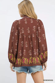 Umgee Floral Boho Peasant Blouse | Blouses Daverri Fashions