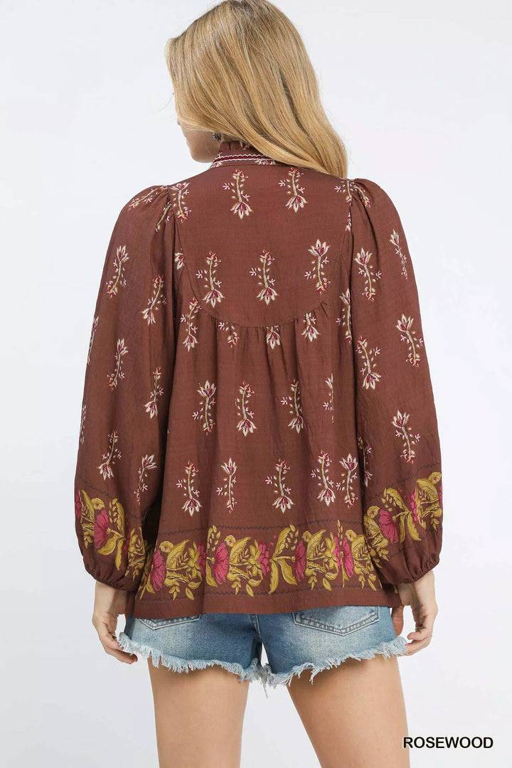 Umgee Floral Boho Peasant Blouse | Blouses Daverri Fashions