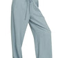 Zenana Linen Drawstring Pants Blue Grey - DAVERRI FASHIONS