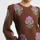 Umgee Single Flower Stem Jacquard Sweater - DAVERRI FASHIONS
