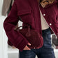Daverri plush burgundy suede crossbody bag with rounded shape