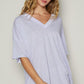 POL V-Neck Half Sleeve T-Shirt Lilac T-Shirts