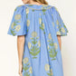 Umgee Tropical Print Bell Sleeve Mini Dress Mini Dresses