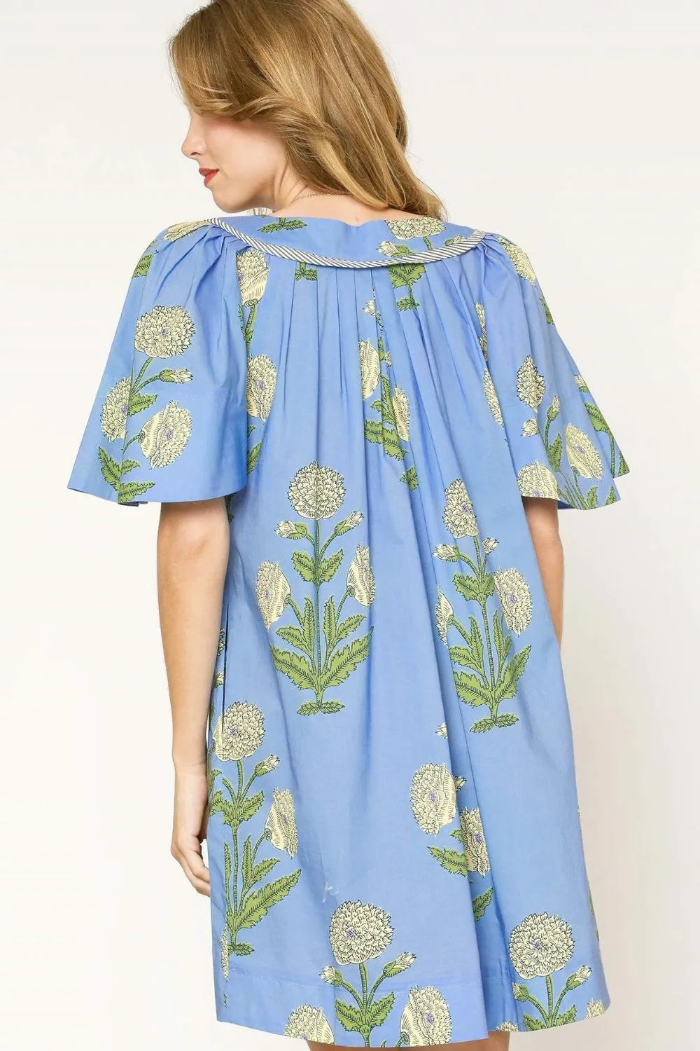 Umgee Tropical Print Bell Sleeve Mini Dress Mini Dresses