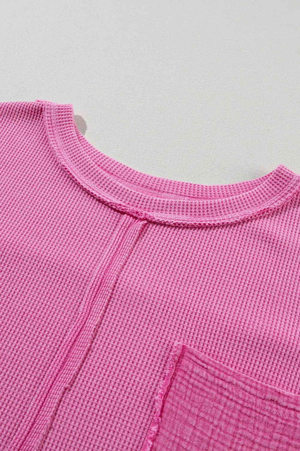 Pocketed Round Neck Three-Quarter Sleeve T-Shirt | Tops Daverri Fashions