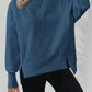 Slit Round Neck Dropped Shoulder Sweatshirt - DAVERRI FASHIONS