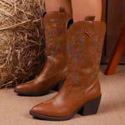 Point Toe Block Heels Boots | Boots Daverri Fashions