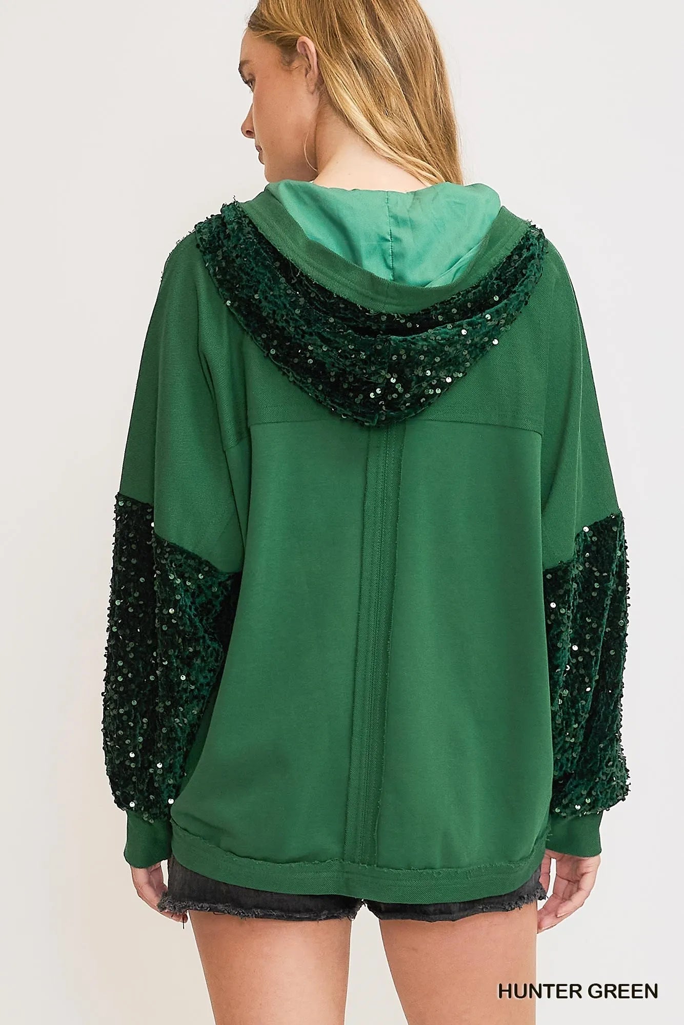 Umgee Sequined French Terry Jacket