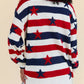 Daverri Stars and Stripes sweater with red white navy stripes stars
