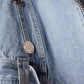 Full Size Faux Fur Collar Denim Jacket Plus Size - DAVERRI FASHIONS