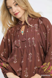 Umgee Floral Boho Peasant Blouse | Blouses Daverri Fashions
