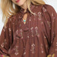 Umgee Floral Boho Peasant Blouse - DAVERRI FASHIONS
