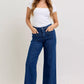 Judy Blue high-waisted retro wide-leg jeans with patch pockets