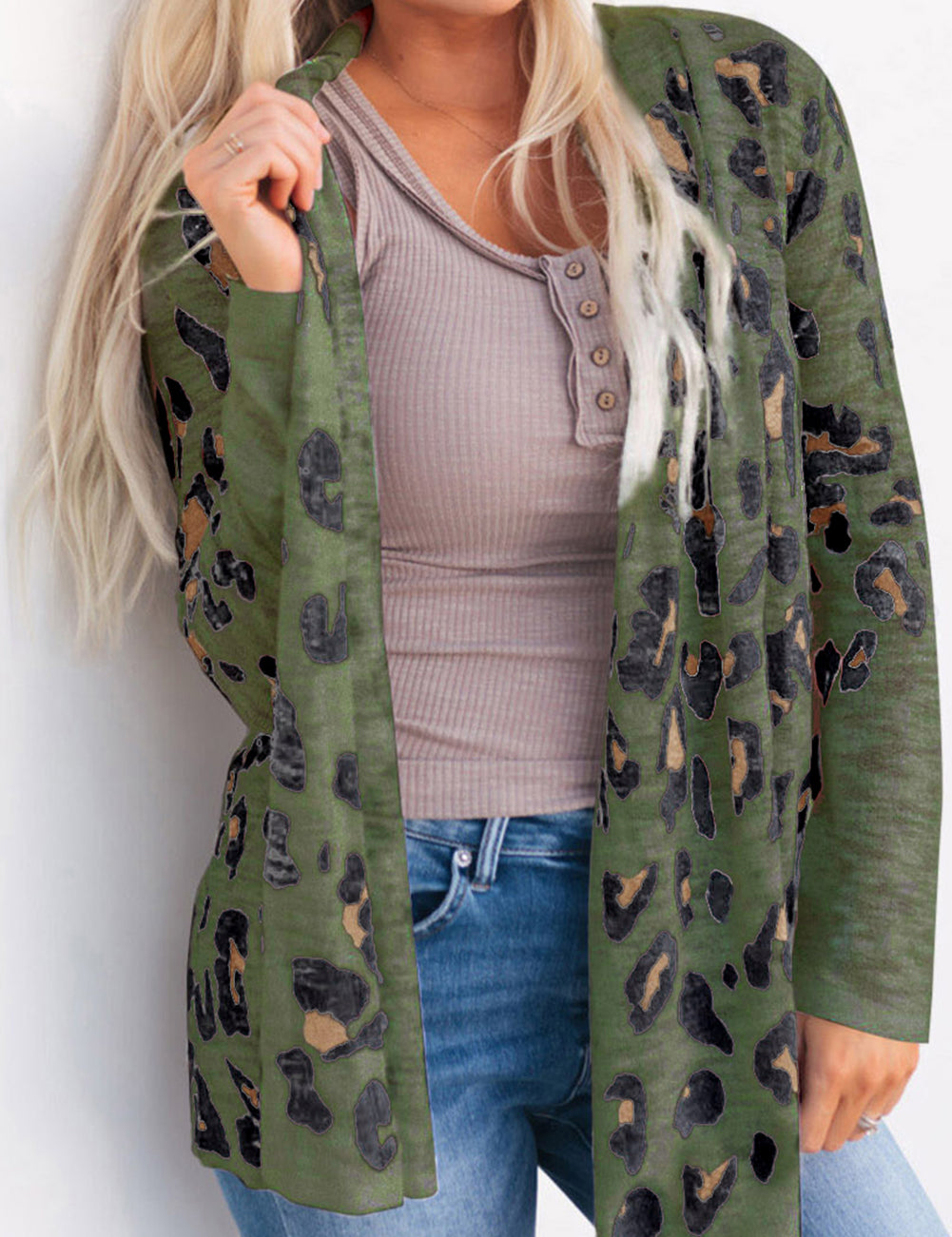 Printed Long Sleeve Cardigan | Cardigans Daverri Fashions