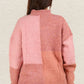 VERY J Color Block Mock Neck Drop Shoulder Sweater Pink - DAVERRI FASHIONS