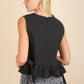 VERY J Side Tie Detail Ruffled Sleeveless Top Tops
