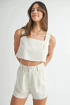 MABLE Sleeveless Crop Top and Shorts Set - DAVERRI FASHIONS