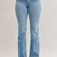 Judy Blue Full Size Mid Rise Bootcut Jeans with Contrast Wash & Front Patch Pockets Plus Size - DAVERRI FASHIONS