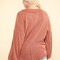 VERY J Two Tone Ribbed V-Neck Exposed Seam Top Tops
