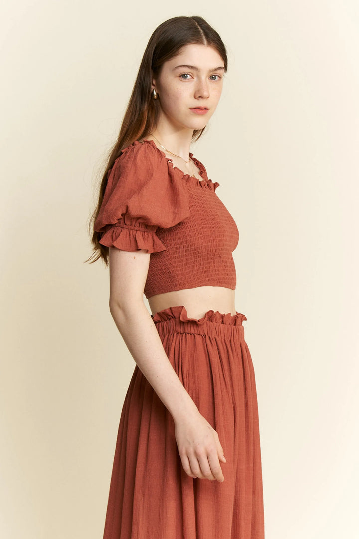 Jade By Jane 2 Piece Crop Top and Skirt Set Skirt Sets
