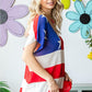 First Love USA Flag Drop Shoulder Knit Top Plus Size Tops