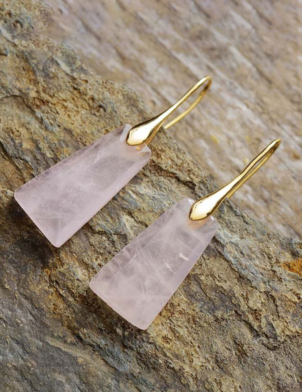 Handmade Geometrical Shape Natural Stone Dangle Earrings | Earrings Daverri Fashions