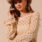 SO ME Geometric Pattern Open Knit Lightweight Sweater