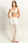 HYFVE Crochet Bra and Drawstring Pants Set - DAVERRI FASHIONS