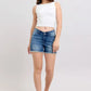 Judy Blue Full Size V-Front Denim Shorts with Shield Pockets Plus Size