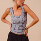 SO ME Two Tone Floral Seamless Tank Top Tank Tops
