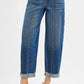 RISEN High Rise Fit Barrel Cuffed Jeans - DAVERRI FASHIONS