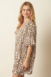 Mittoshop Animal Print Puff Sleeve Mini Dress | Mini Dresses Daverri Fashions