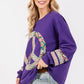 SAGE+FIG Peace Applique Patch Long Sleeve Top - DAVERRI FASHIONS