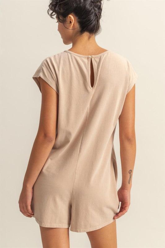 HYFVE Round Neck Cap Sleeve Relaxed Fit Breezy Romper - DAVERRI FASHIONS