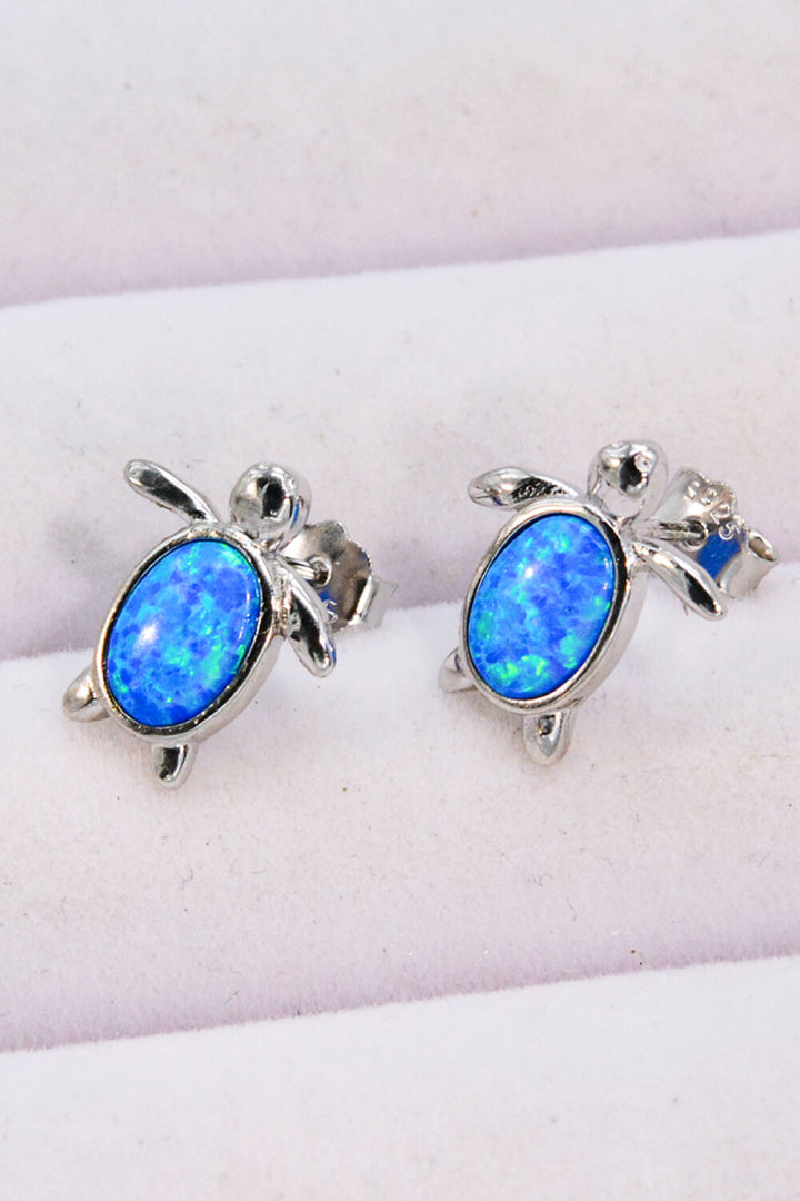 Opal Turtle Stud Earrings | Earrings Daverri Fashions