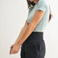 MONO B Essential Micro-ribbed Cropped Athleisure Tee