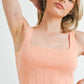 MABLE Corset Design Detail Crop Knit Top Orange