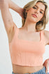 MABLE Corset Design Detail Crop Knit Top Orange