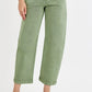 RISEN Full Size Tummy Control High Rise Crop Barrel Jeans Plus Size OLIVE