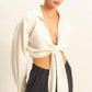 HYFVE Washed Tie Front Crop Top - DAVERRI FASHIONS