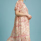 Umgee Full Size Printed Puff Short Sleeve Midi Dress Plus Size