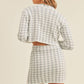 MABLE Houndstooth Cropped Knit Cardigan and Mini Skirt Set Outfit Sets