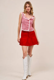 SO ME Ruffled Hem Game Day Mini Skirt | Skirts Daverri Fashions