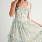 MABLE Floral Printed Shoulder Strap Midi Dress