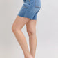 Judy Blue Full Size Mid Rise Bermudas Denim Shorts W/ Back Flap Pockets Plus Size Denim Shorts