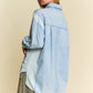 Davi & Dani Lightweight Washed Daisy Patch Waffle Knit Shirt Shirts