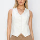 RISEN V Neck Button Down Vest - DAVERRI FASHIONS