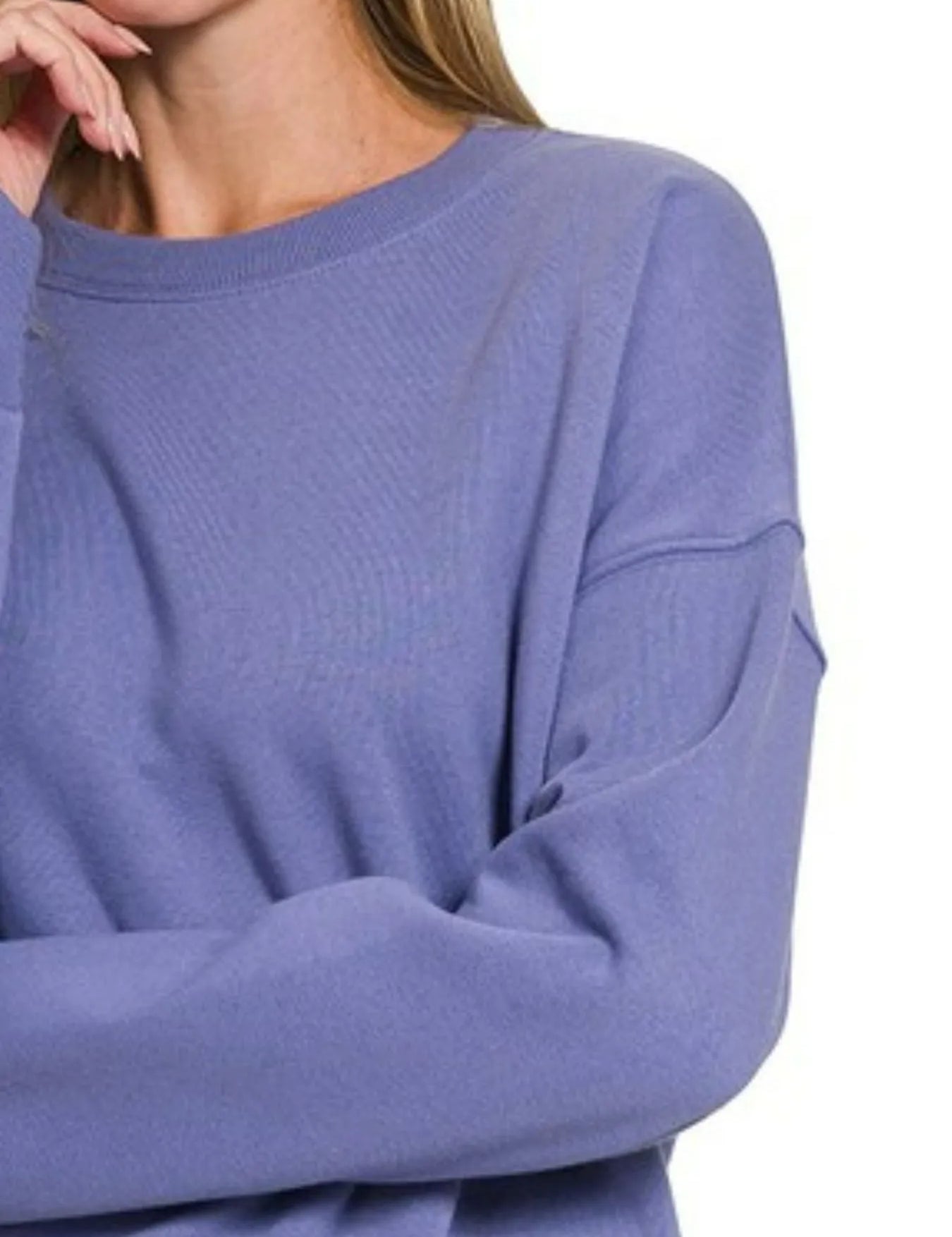 Zenana Full Size Fleece Drop Shoulder Sweatshirt Plus Size | Sweatshirts Daverri Fashions