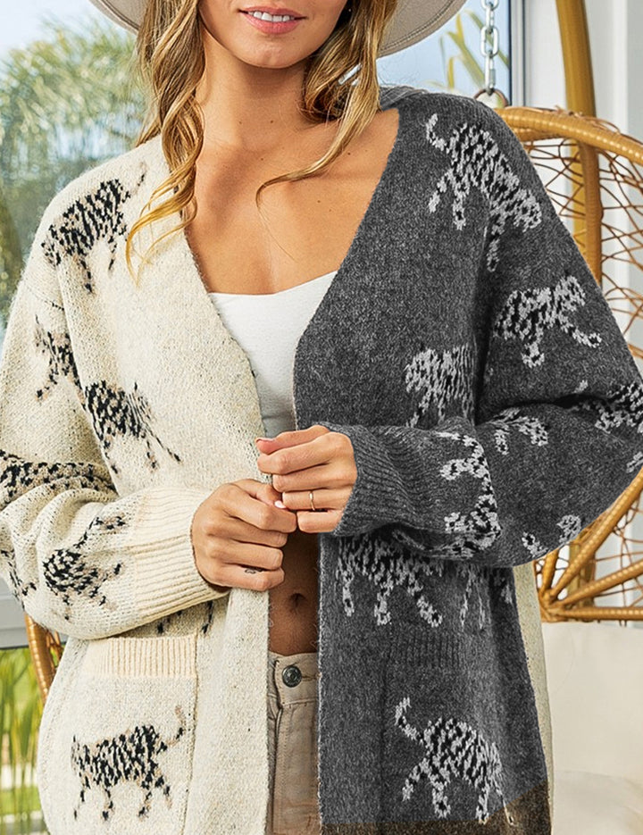 Open Front Cardigan with Pockets | Cardigans Daverri Fashions