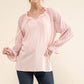 And The Why Leaves Shape Textured Sleeve Blouse Blouses